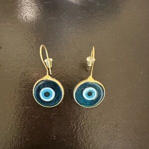 Elegant Blue Evil Eye Earrings